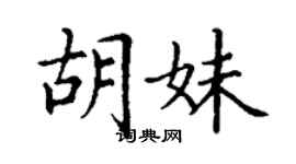 丁谦胡妹楷书个性签名怎么写