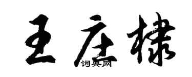 胡问遂王庄棣行书个性签名怎么写