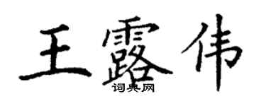 丁谦王露伟楷书个性签名怎么写