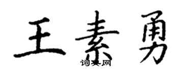 丁谦王素勇楷书个性签名怎么写