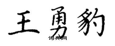 丁谦王勇豹楷书个性签名怎么写