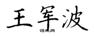 丁谦王军波楷书个性签名怎么写