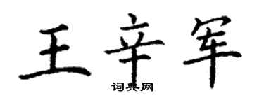 丁谦王辛军楷书个性签名怎么写