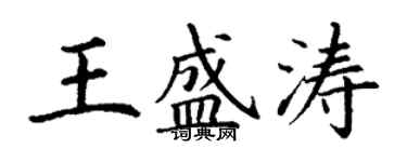 丁谦王盛涛楷书个性签名怎么写