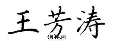 丁谦王芳涛楷书个性签名怎么写