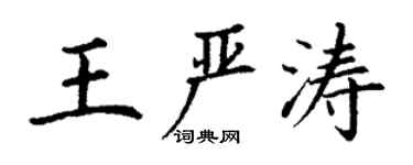 丁谦王严涛楷书个性签名怎么写