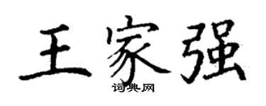丁谦王家强楷书个性签名怎么写