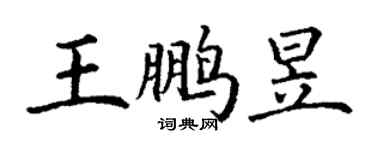 丁谦王鹏昱楷书个性签名怎么写