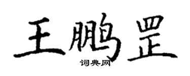 丁谦王鹏罡楷书个性签名怎么写