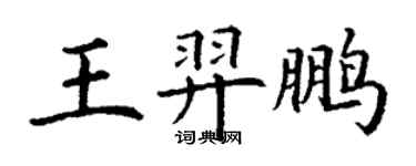丁谦王羿鹏楷书个性签名怎么写