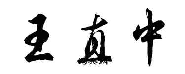 胡问遂王直中行书个性签名怎么写