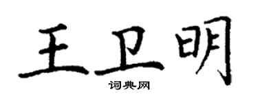 丁谦王卫明楷书个性签名怎么写
