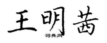 丁谦王明茜楷书个性签名怎么写