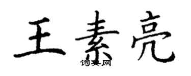 丁谦王素亮楷书个性签名怎么写