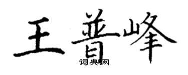丁谦王普峰楷书个性签名怎么写