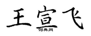 丁谦王宣飞楷书个性签名怎么写
