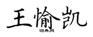 丁谦王愉凯楷书个性签名怎么写