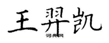 丁谦王羿凯楷书个性签名怎么写