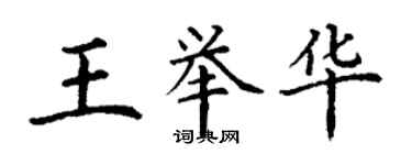丁谦王举华楷书个性签名怎么写