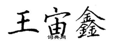 丁谦王宙鑫楷书个性签名怎么写
