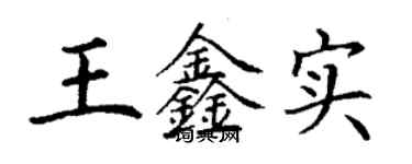 丁谦王鑫实楷书个性签名怎么写