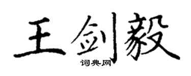 丁谦王剑毅楷书个性签名怎么写