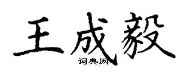丁谦王成毅楷书个性签名怎么写