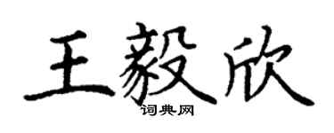 丁谦王毅欣楷书个性签名怎么写