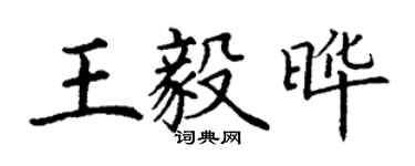 丁谦王毅晔楷书个性签名怎么写