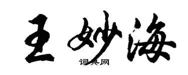 胡问遂王妙海行书个性签名怎么写