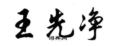 胡问遂王先净行书个性签名怎么写