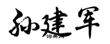 胡问遂孙建军行书个性签名怎么写