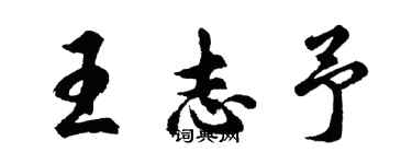 胡问遂王志予行书个性签名怎么写