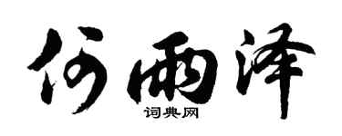 胡问遂何雨泽行书个性签名怎么写