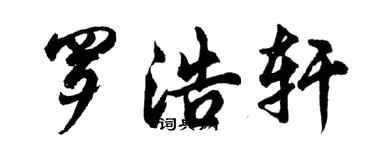胡问遂罗浩轩行书个性签名怎么写