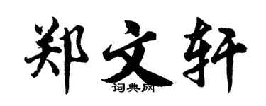 胡问遂郑文轩行书个性签名怎么写