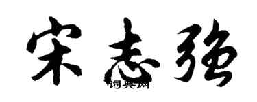 胡问遂宋志强行书个性签名怎么写