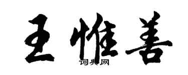胡问遂王惟善行书个性签名怎么写