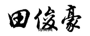 胡问遂田俊豪行书个性签名怎么写