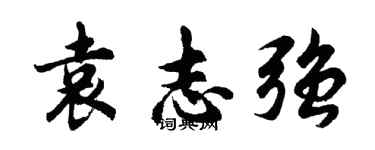 胡问遂袁志强行书个性签名怎么写