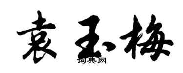 胡问遂袁玉梅行书个性签名怎么写