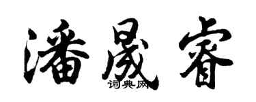 胡问遂潘晟睿行书个性签名怎么写