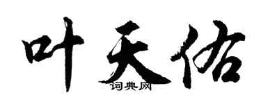 胡问遂叶天佑行书个性签名怎么写