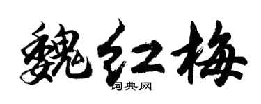 胡问遂魏红梅行书个性签名怎么写