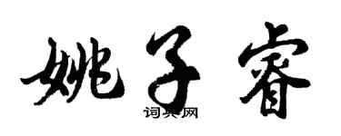 胡问遂姚子睿行书个性签名怎么写