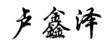 胡问遂卢鑫泽行书个性签名怎么写