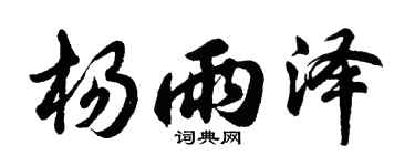 胡问遂杨雨泽行书个性签名怎么写