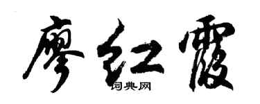 胡问遂廖红霞行书个性签名怎么写