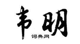 胡问遂韦明行书个性签名怎么写