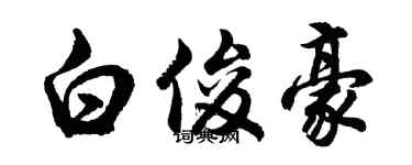 胡问遂白俊豪行书个性签名怎么写
